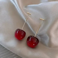 Crimson Charm Cherry Earrings