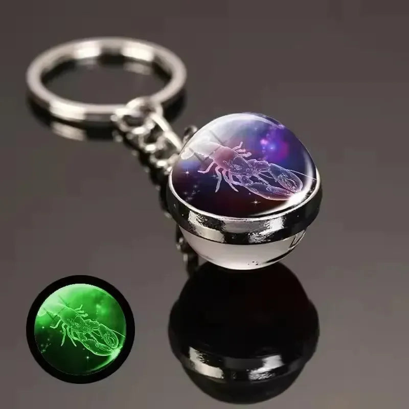 Zodiac Glimmer Orb Keychain