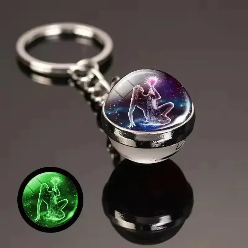Zodiac Glimmer Orb Keychain