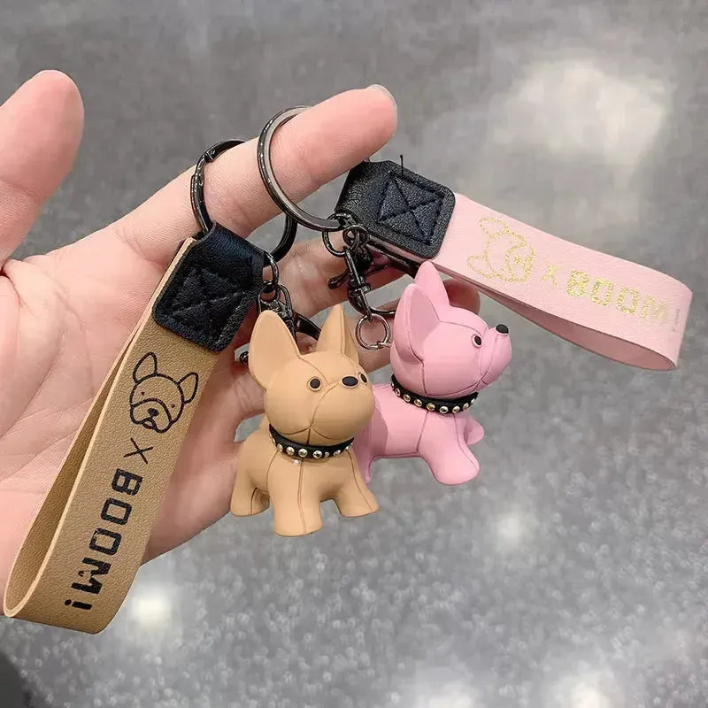 Punk French Bulldog 3D Keychain