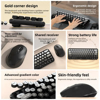 Ergonomic 2.4G Wireless Keyboard Mouse Combo 65 Keys Gradient Color - Bear Hugs