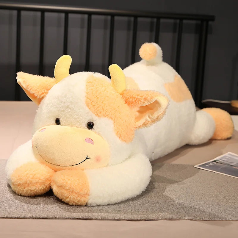 90/110CM Lovely Milk Cow Plush Toys Cartoon Stuffed Animal Cattle Dolls Sleeping Pillow for Birthday Gifts - Bear Hugs
