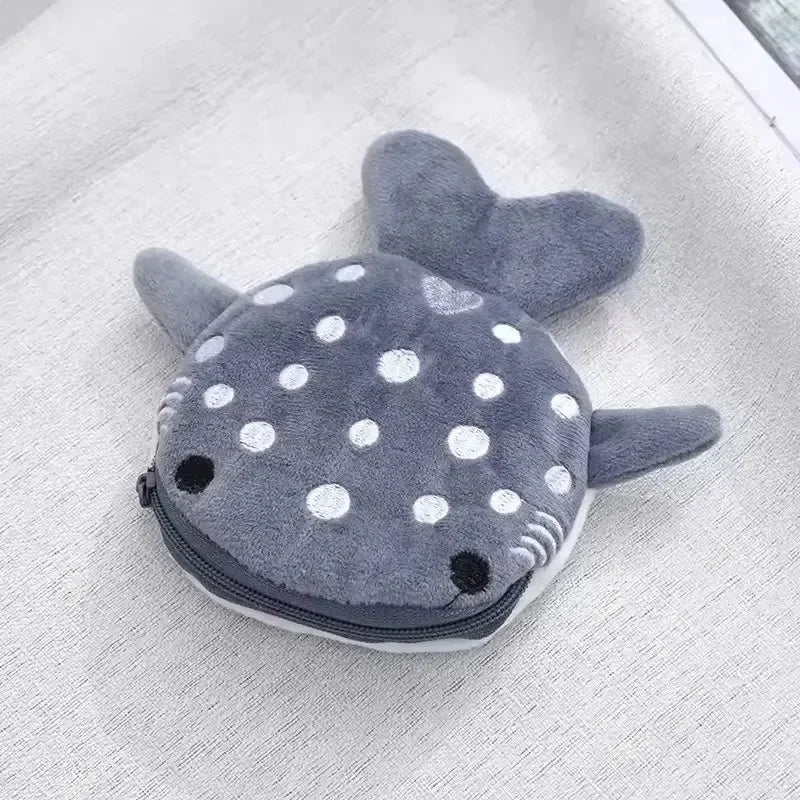 Porte-monnaie en peluche requin-baleine 
