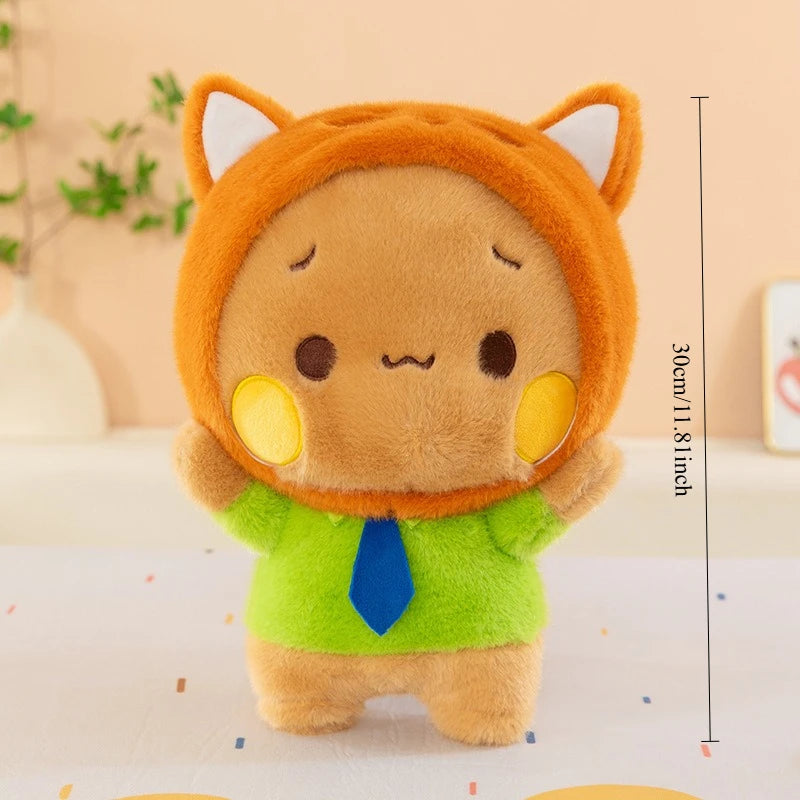 Cute Anime Bubu Dudu Plush Toy—Dressed in Rabbit and Fox Costumes Kawaii Stuffed Animal Couple Doll for Friends Gift Room Decor - Bear Hugs