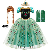 Full Printing Kids Cosplay Anna Princess Costume Fancy Birthday Carnival Party Prom Dress Toddler Role Play Clothing Outfits - Bear Hugs