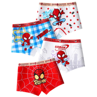 4-Piece Children Cotton Underwear Chivalrous Spiderman Fashion Print Boys Boxer Briefs Skin-friendly and Breathable Boxer Shorts - Bear Hugs