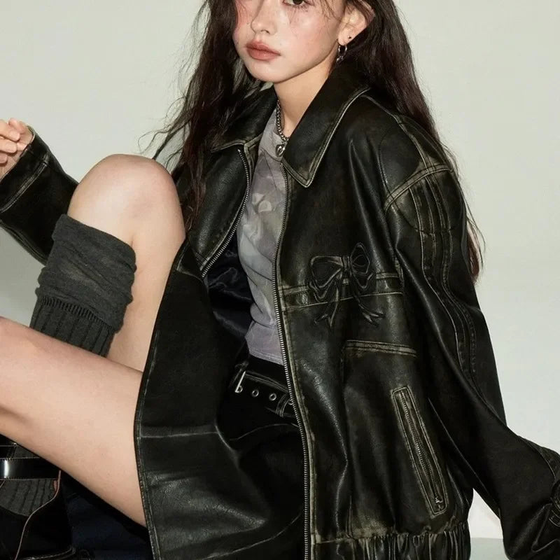 Babydoll Pleather Moto Jacket - Bear Hugs