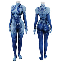 Game Halo Cosplay Halo Girl Cortana Costume Superhero 3D Printed Spandex Bodysuit Halloween Costume Carnival Party Adult Female - Bear Hugs