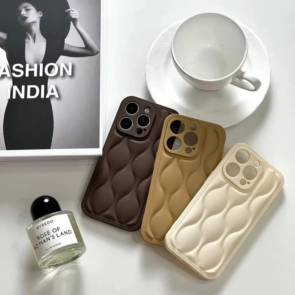 Curly Wave Leather Phone Case (For iPhones)