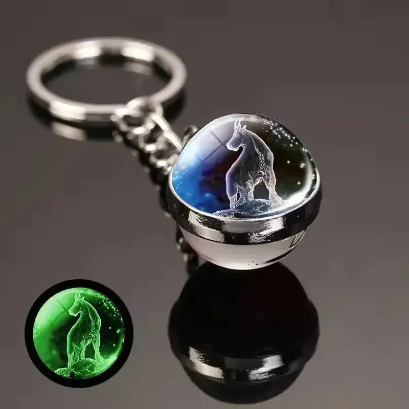 Zodiac Glimmer Orb Keychain