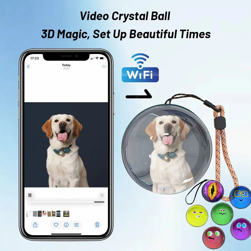Mobile APP WIFI version can customize 3D crystal balls, audio and video electronic balls, and customize gifts Memory sphere - Bear Hugs