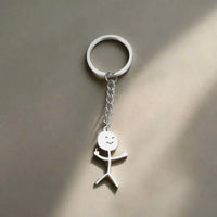 Finger Salute Doodle Stickman Keychain