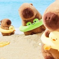 Capybara Swimming Ring Keychain