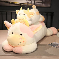 90/110CM Lovely Milk Cow Plush Toys Cartoon Stuffed Animal Cattle Dolls Sleeping Pillow for Birthday Gifts - Bear Hugs