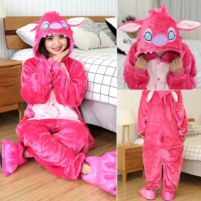 Stitch and Angel Plush Onesie Pajama Suit