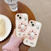 Pochacco Embossed Leather Phone Case (For iPhones)