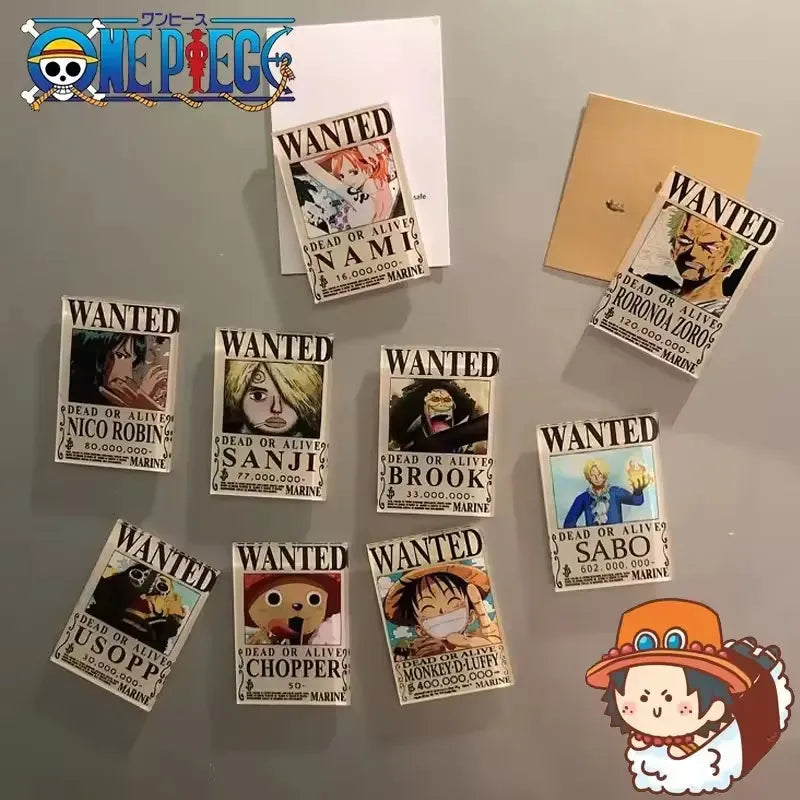 One Piece Wanted Fridge Magnets