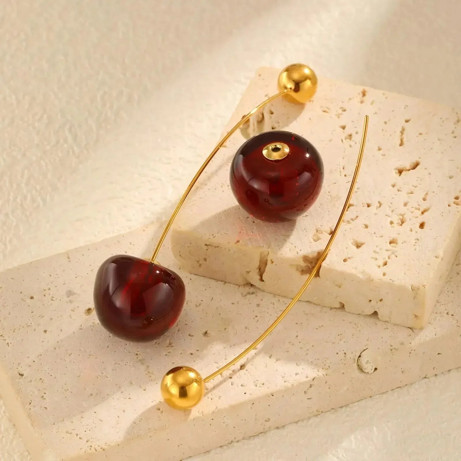 Crimson Charm Cherry Earrings