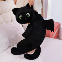 40/70/100CM Cartoon Black Cat with Wings Pillow Special-Shaped Cats Evil Kitten Dolls Sleeping Cushion Halloween Gift - Bear Hugs