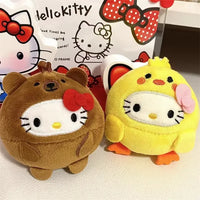 Cuddly Hello Kitty Plush Round Keychain