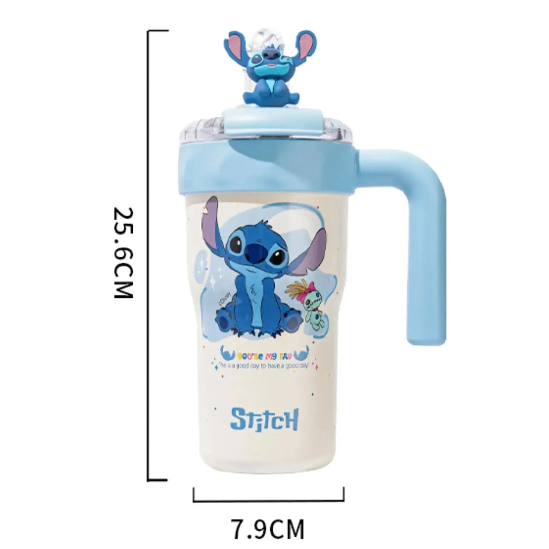 Stitch Cosmic Alien Straw Thermos Cup (800 ml)