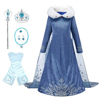 Children Snow Queen Princess Dress Winter Girl Elsa Costume Carnival Birthday Holiday Party Dress Kids New Outfit Clothes - Bear Hugs