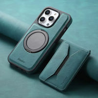 Solid Leather Wallet Phone Case (For iPhone)