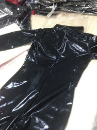 Slim Wetlook Faux Leather Jumpsuit with Cat Mask Cosplay Costumes Halloween Zentai Bodysuit Ladys Women Catsuit - Bear Hugs