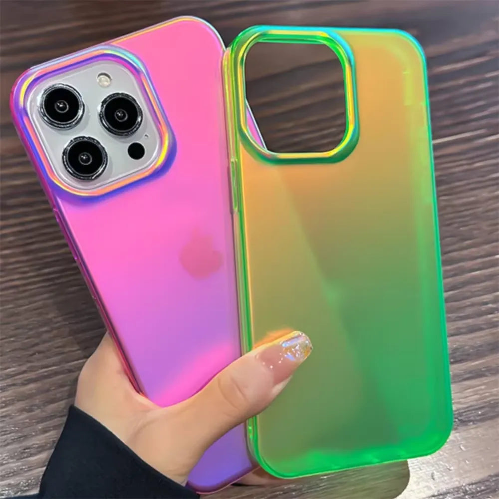 Luxury Laser Matte Clear Phone Case (For iPhones)