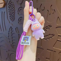 Standing Labubu Flocking Keychain