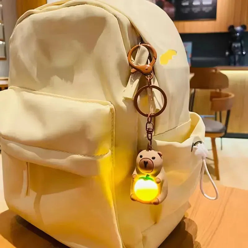 Capybara Citrus Spark Glow Keychain