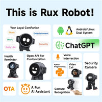 Original Letianpai Rux Robot Smart Companion Electron Ai Intelligent Automation Robot GPT Voice Fun Desktop Pet ai Robots White - Bear Hugs