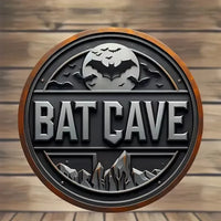 Vintage Bat Cave Metal Sign