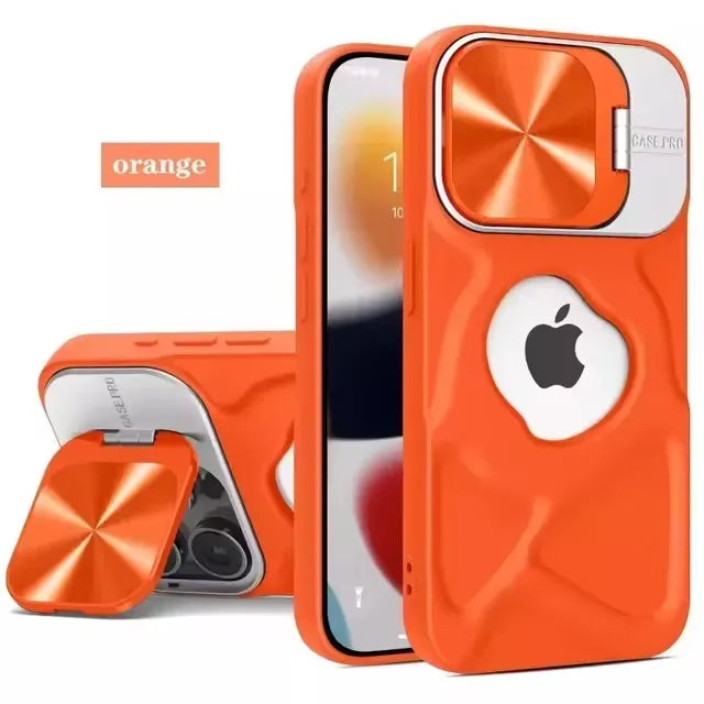 Luxury Flip Up Bracket Camera Protect Case (For iPhones)