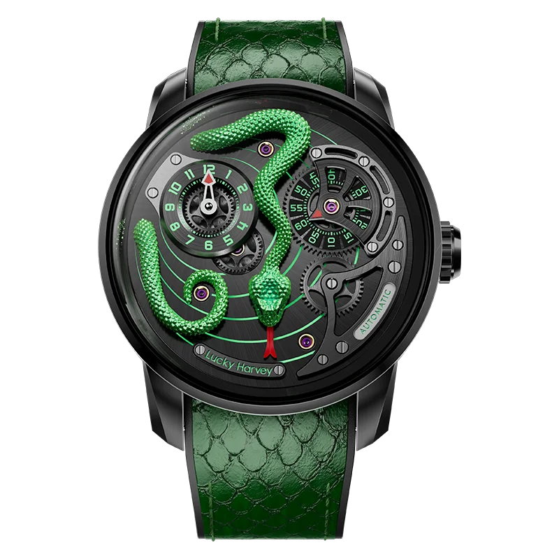 Lucky Harvey Funny Mechanical Watch Automatic Movement Watches for Men Snake Dial Synthetic Sapphire Waterproof 2024 New Model - Bear Hugs