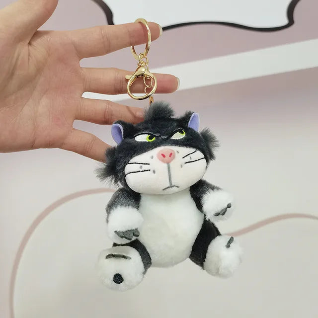 Cute Disney Angry Cat Plush Keychain