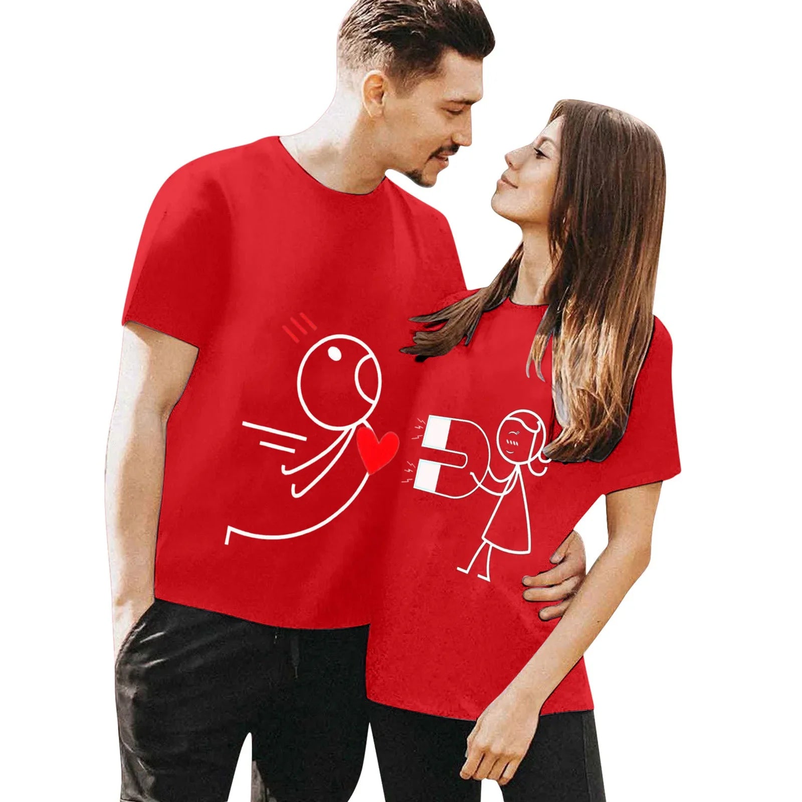 Heart Attract Couples T-shirt - Bear Hugs