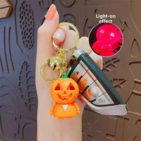 Spooky Sparkle Pumpkin LED Keychain