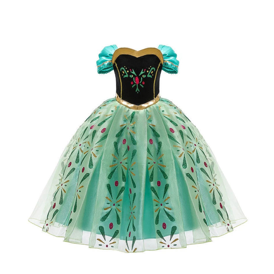 Full Printing Kids Cosplay Anna Princess Costume Fancy Birthday Carnival Party Prom Dress Toddler Role Play Clothing Outfits - Bear Hugs