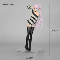 18.5cm Anime Collectible Figure - Frieren Beyond Journey'S End Casual Striped Outfit Victory Pose Pvc Model Statue Desktop Gift - Bear Hugs