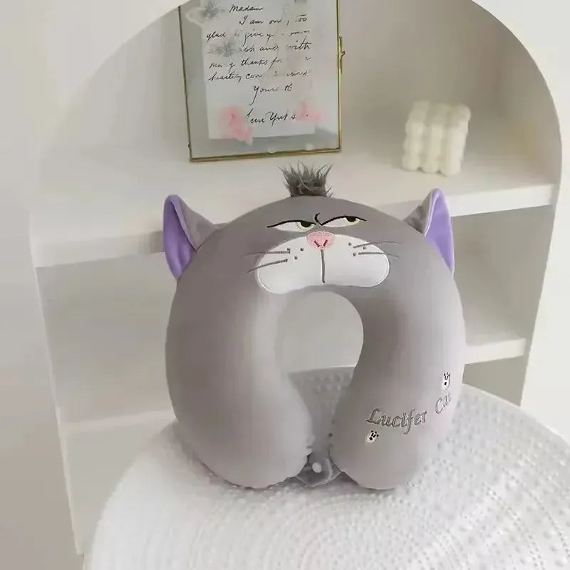Lucifer Angry Cat Neck Pillow