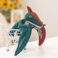 12CM Cyan Pterosaur Plush Toy Embossed Dinosaur Stuffed Animal Soft Prehistoric Creature For Kids Birthday Gift Room Decor - Bear Hugs