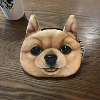 3D Realistic Dog Face Coin Purse