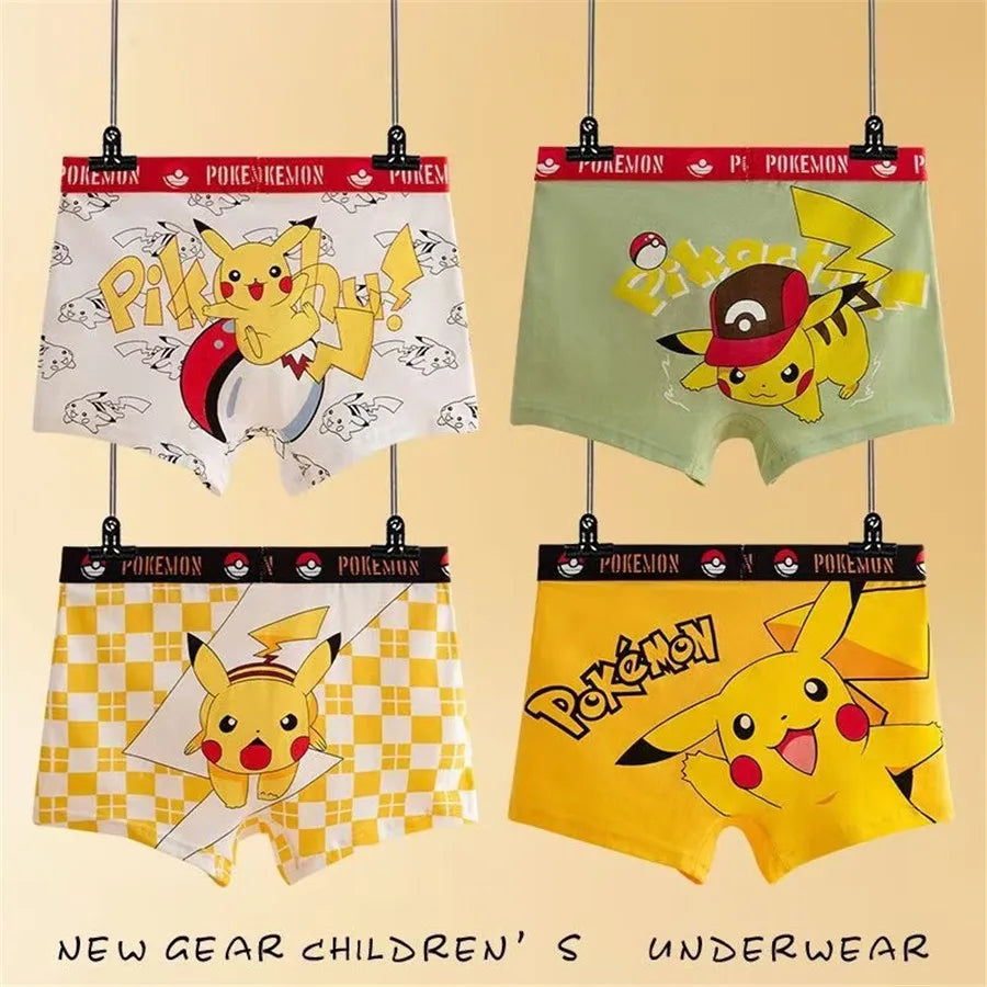4pcs/set Pikachu Boys Trunks Underpants Cotton Anime - Bear Hugs