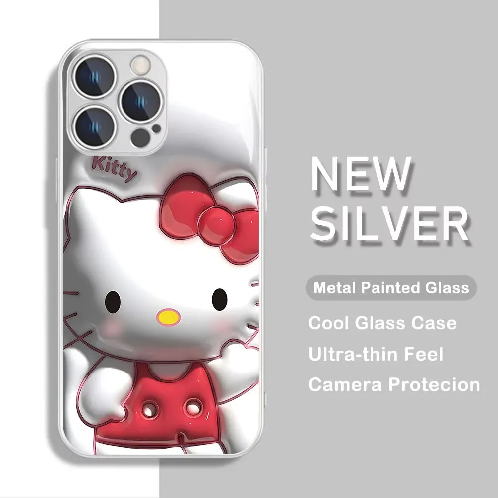 Sanrio Characters Metallic Color Case (For iPhones)