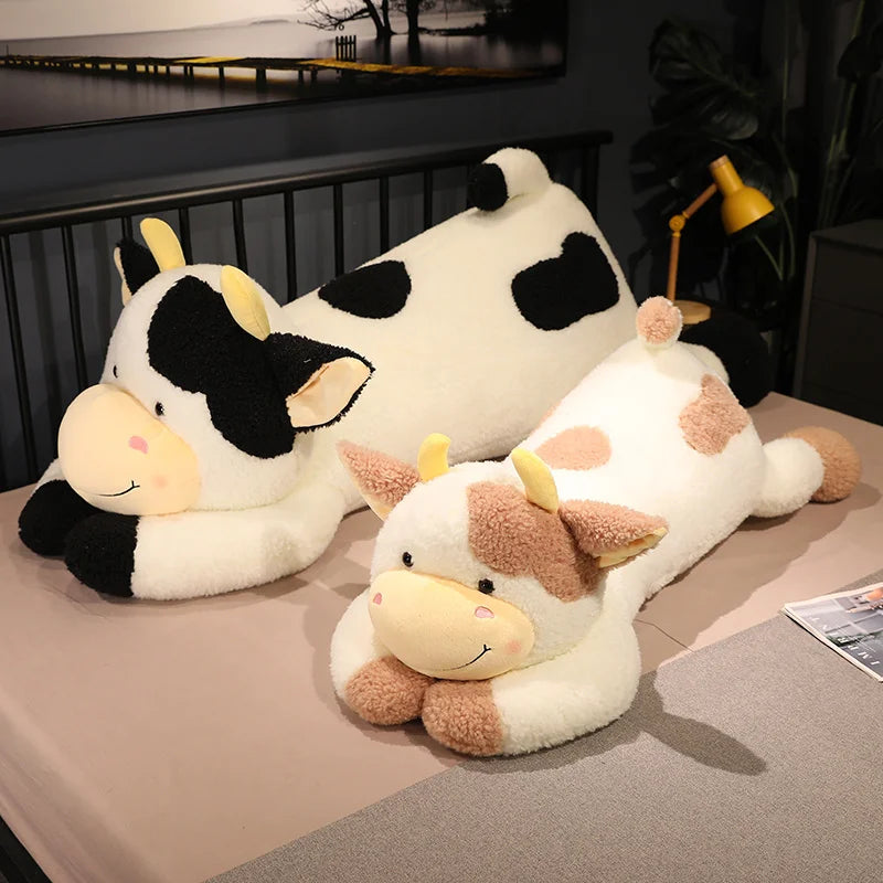 90/110CM Lovely Milk Cow Plush Toys Cartoon Stuffed Animal Cattle Dolls Sleeping Pillow for Birthday Gifts - Bear Hugs
