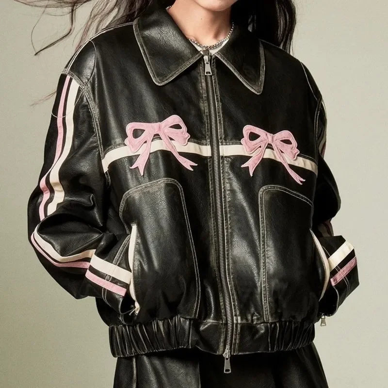 Babydoll Pleather Moto Jacket - Bear Hugs