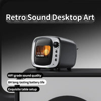 Desktop retro smart Bluetooth speaker with HIFI sound quality and alarm function Lyrics desktop weather ultra long standby - Bear Hugs