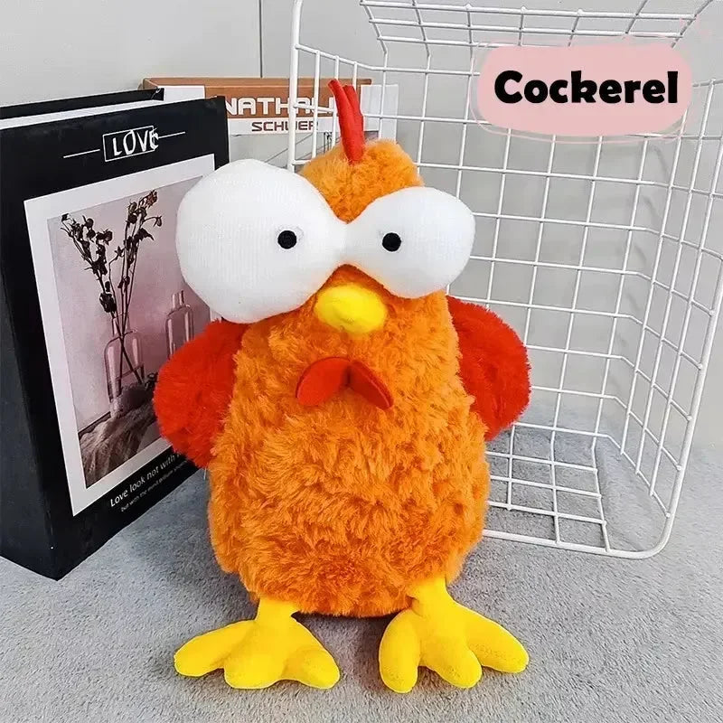 Peluche Coq aux gros yeux (25 cm) 