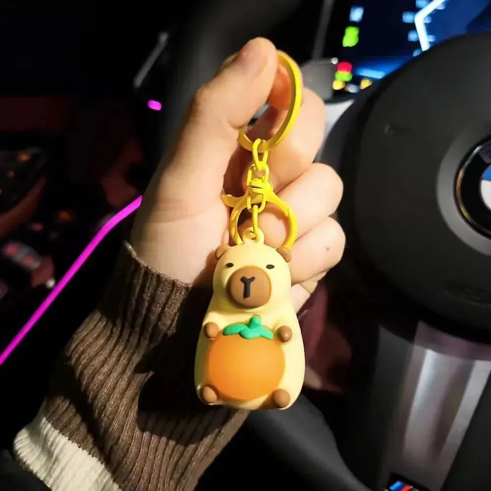 Capybara Citrus Spark Glow Keychain